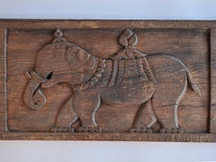 Carved Tibet Architectural Panel Elephant & Bird Motifs Early-Mid 20th Century