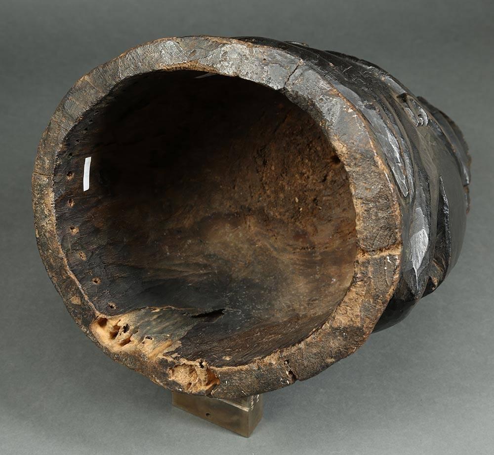 Tribal African Mende Bundu Helmet Janus 'Two Face' Wood Mask, Early 20th Century In Good Condition In Point Richmond, CA