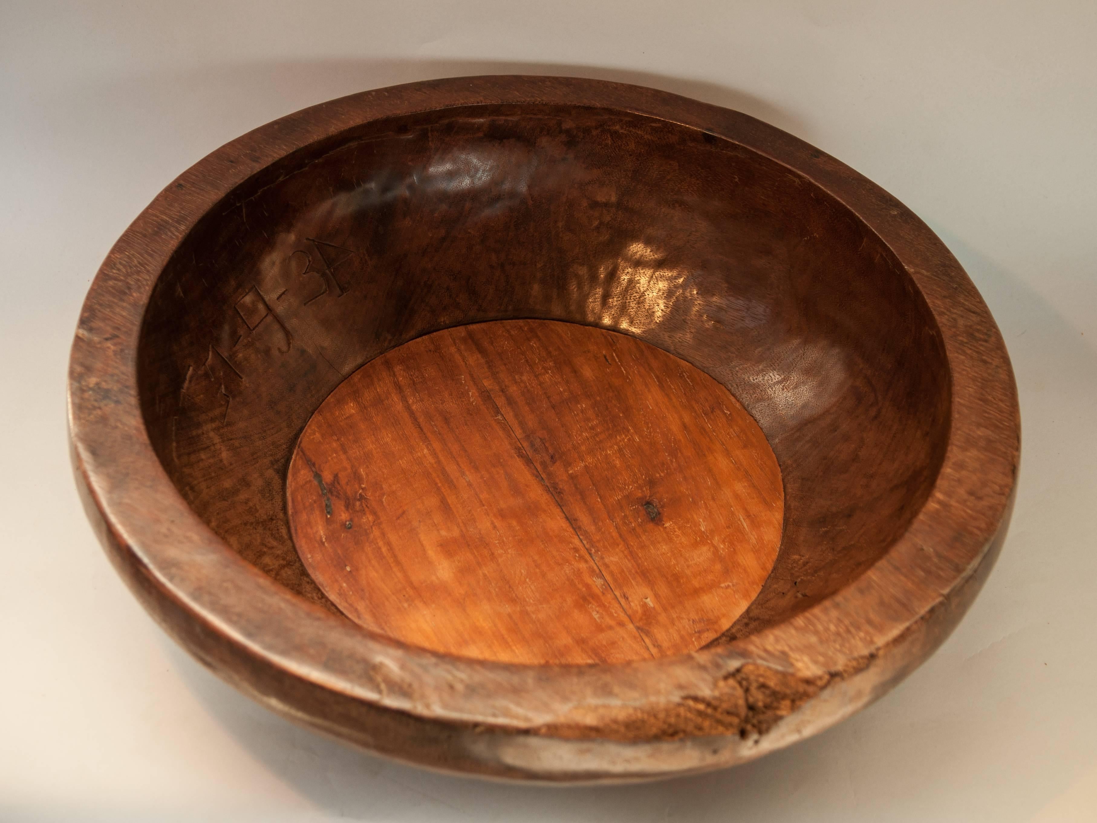 Large Merbau Wood Rebana Drum Bowl, Lampung, Sumatra Early-Mid 20th Century In Good Condition In Point Richmond, CA