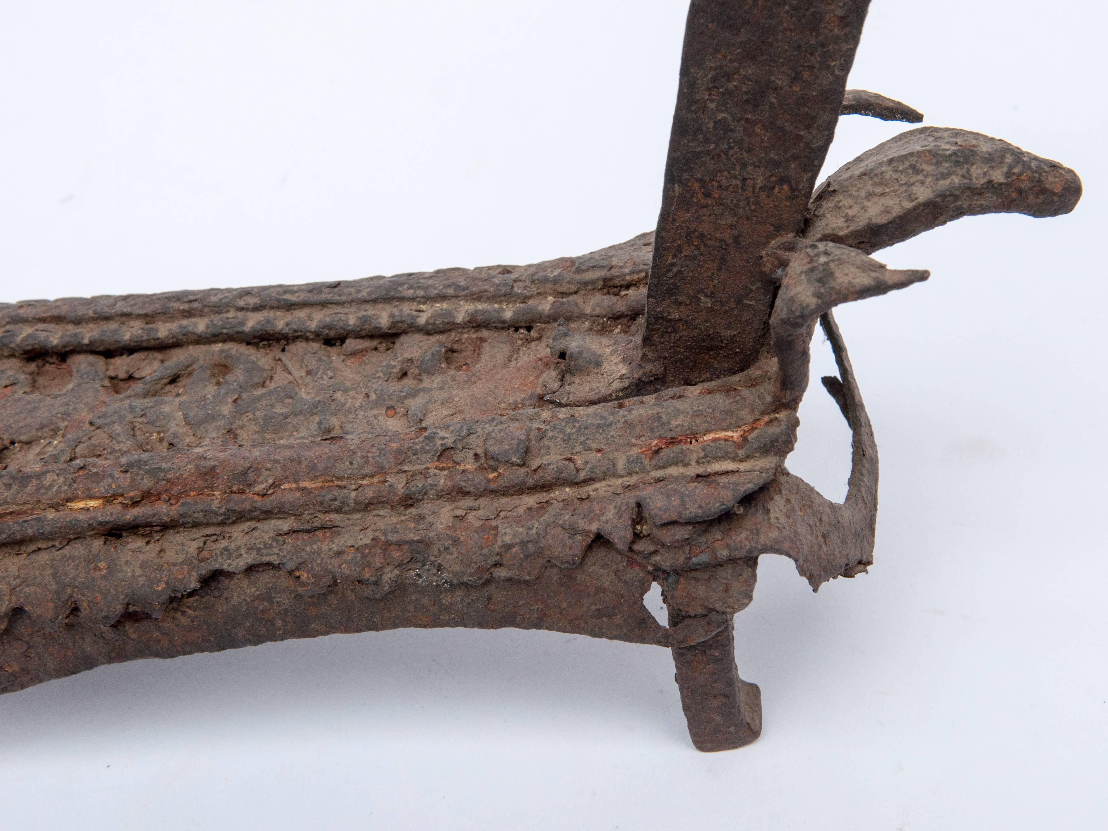 Nepalese Vintage Iron Vegetable Cutter with Bird Motif from Nepal, Early 20th Century