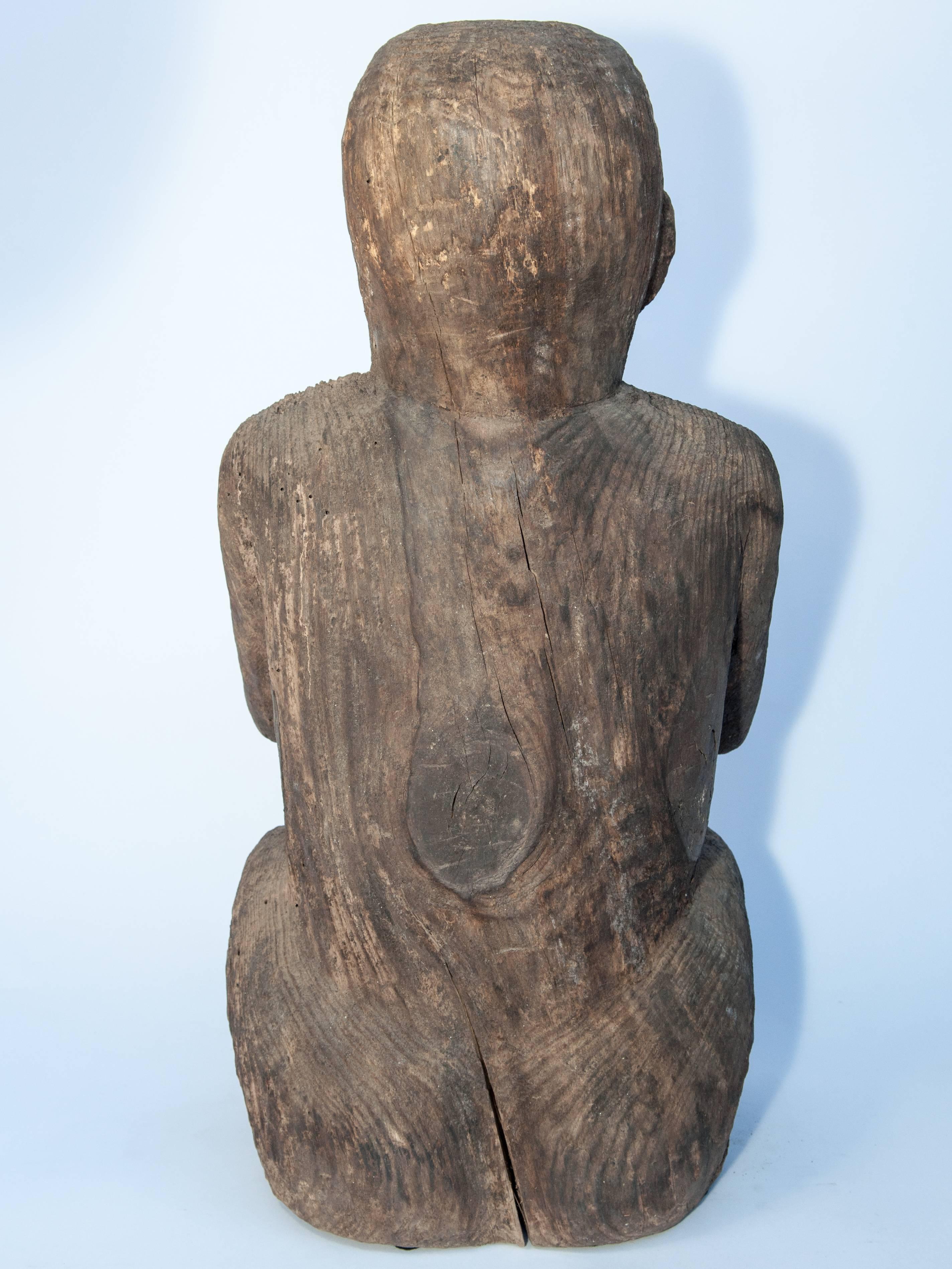 Hand-Carved Tribal Statue Shaman Figure from Accham, West Nepal, Early to Mid-20th Century