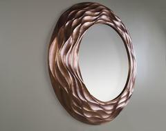 Antiker Sui Ola Spiegel aus Kupfer von Robert Kuo, Handrepoussierung