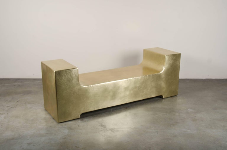 "U" Shaped Bench Brass By Robert Kuo Limited Edition For