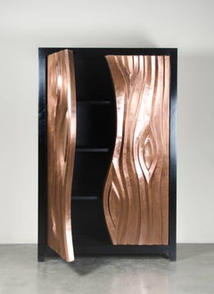 Da Tree Trunk Cabinet - Antique Copper by Robert Kuo, Limited Edition, in Stock