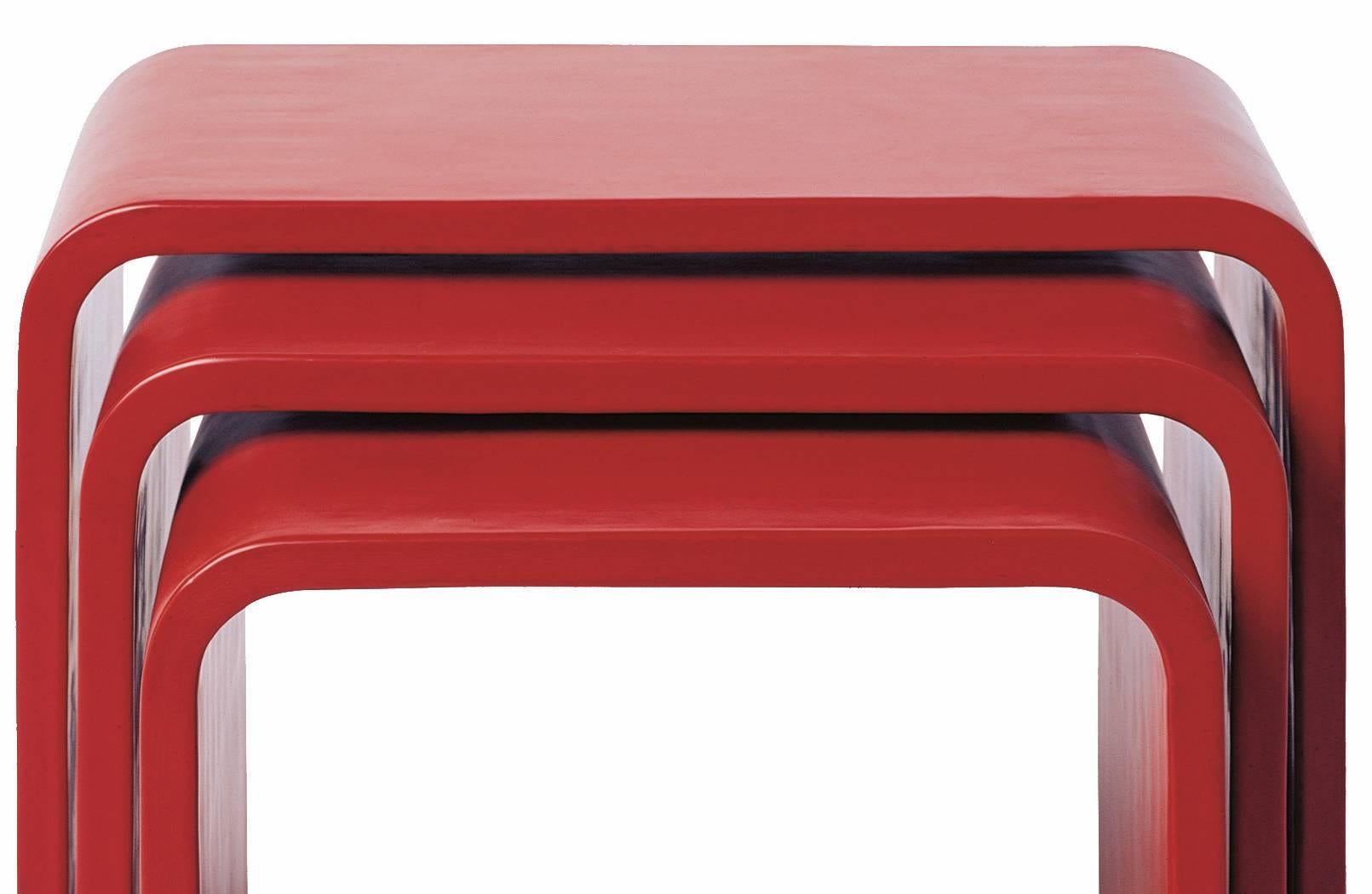red nesting tables