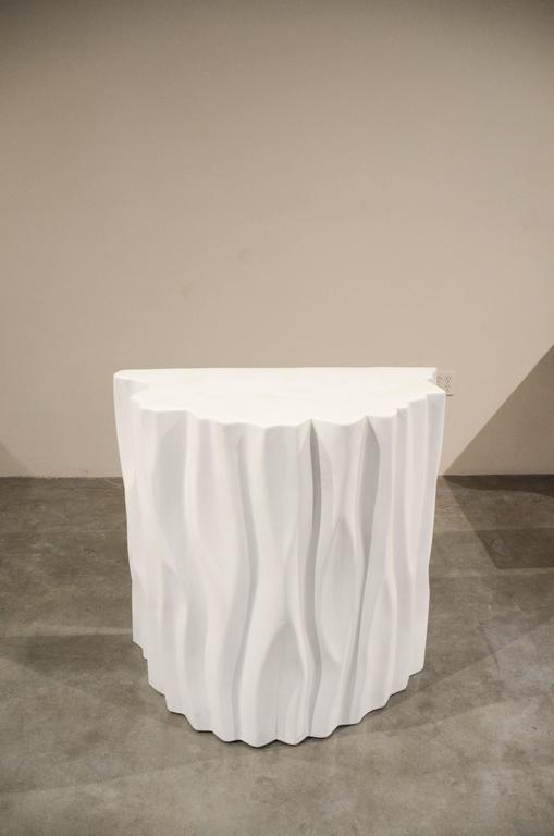Tree Trunk Half Round Table Cream Lacquer By Robert Kuo Limited