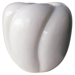 Four Petal Cream Lacquer Pot by Robert Kuo, Limited Edition