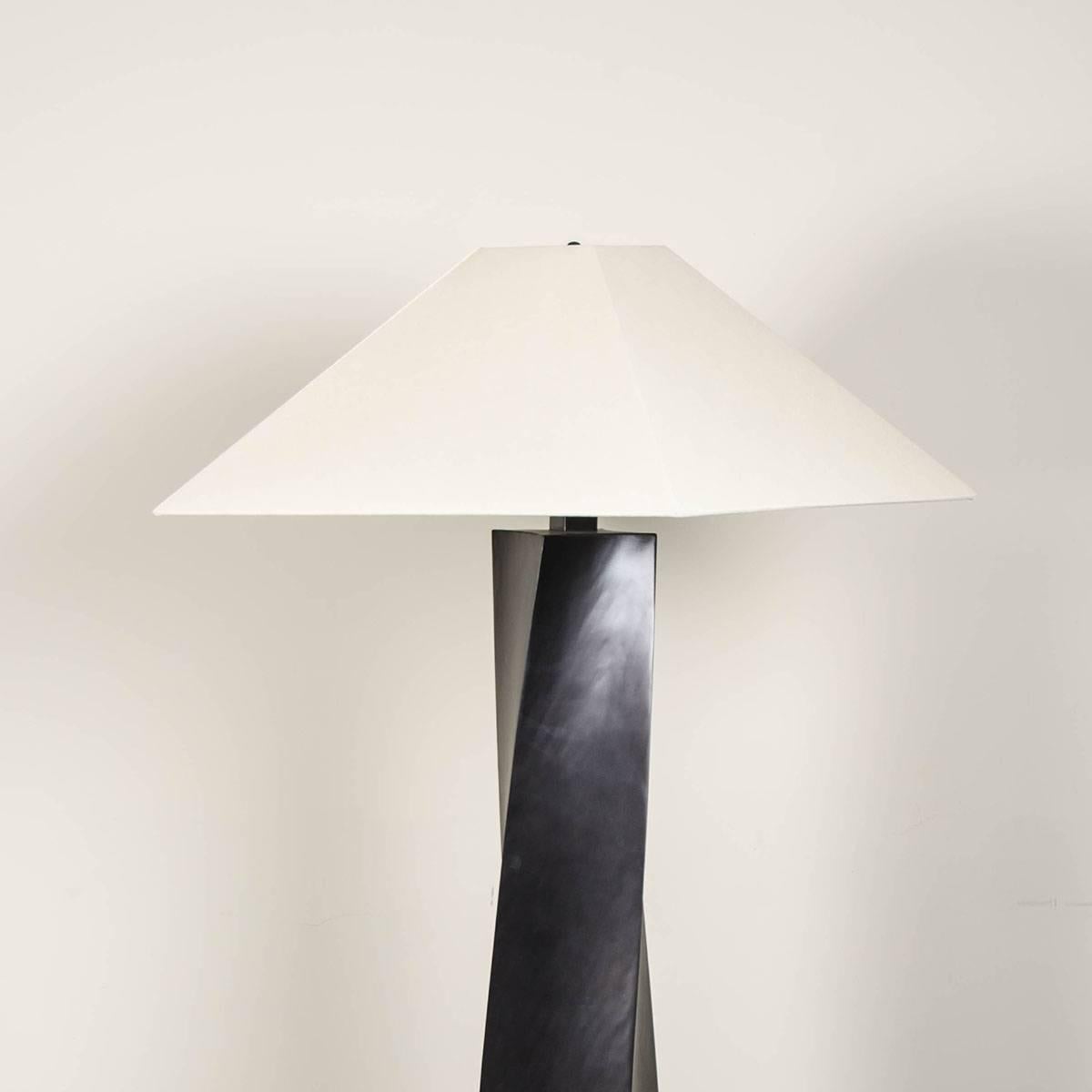 smoke grey helix floor lamp