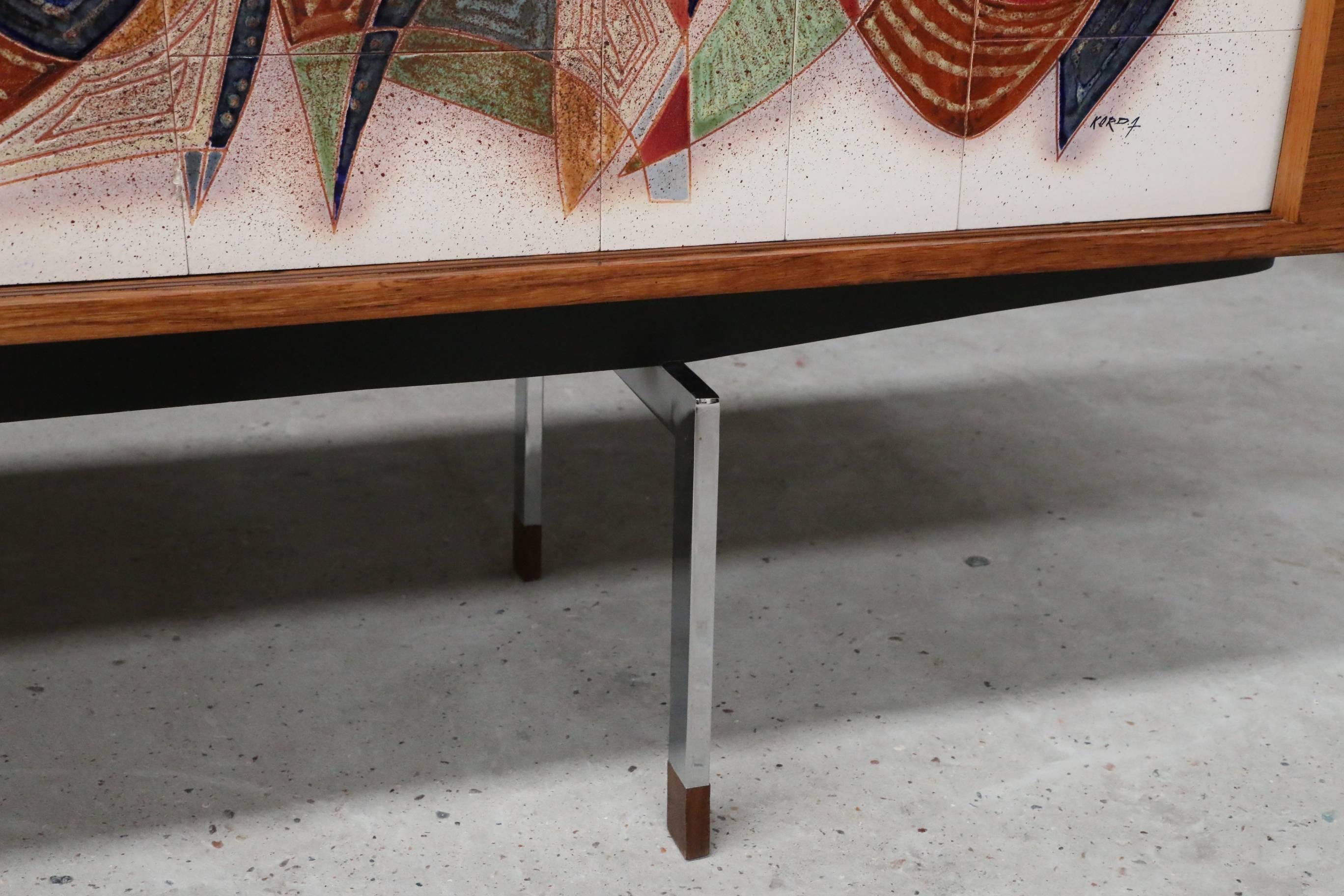 Belgian Extra Long Modernist Sideboard by Architect Alfred Hendrickx for Belform, 1956