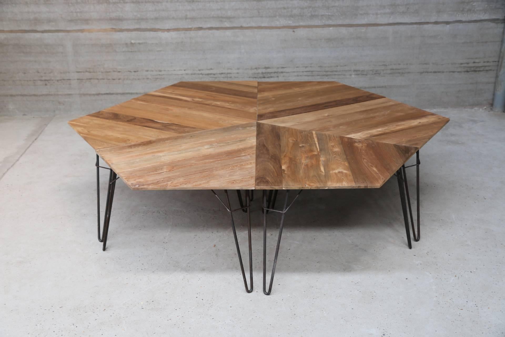Industrial Metal Base T1 Table by Willy Van Der Meeren for Tubax, Belgium, 1954 In Good Condition In Ostend, BE