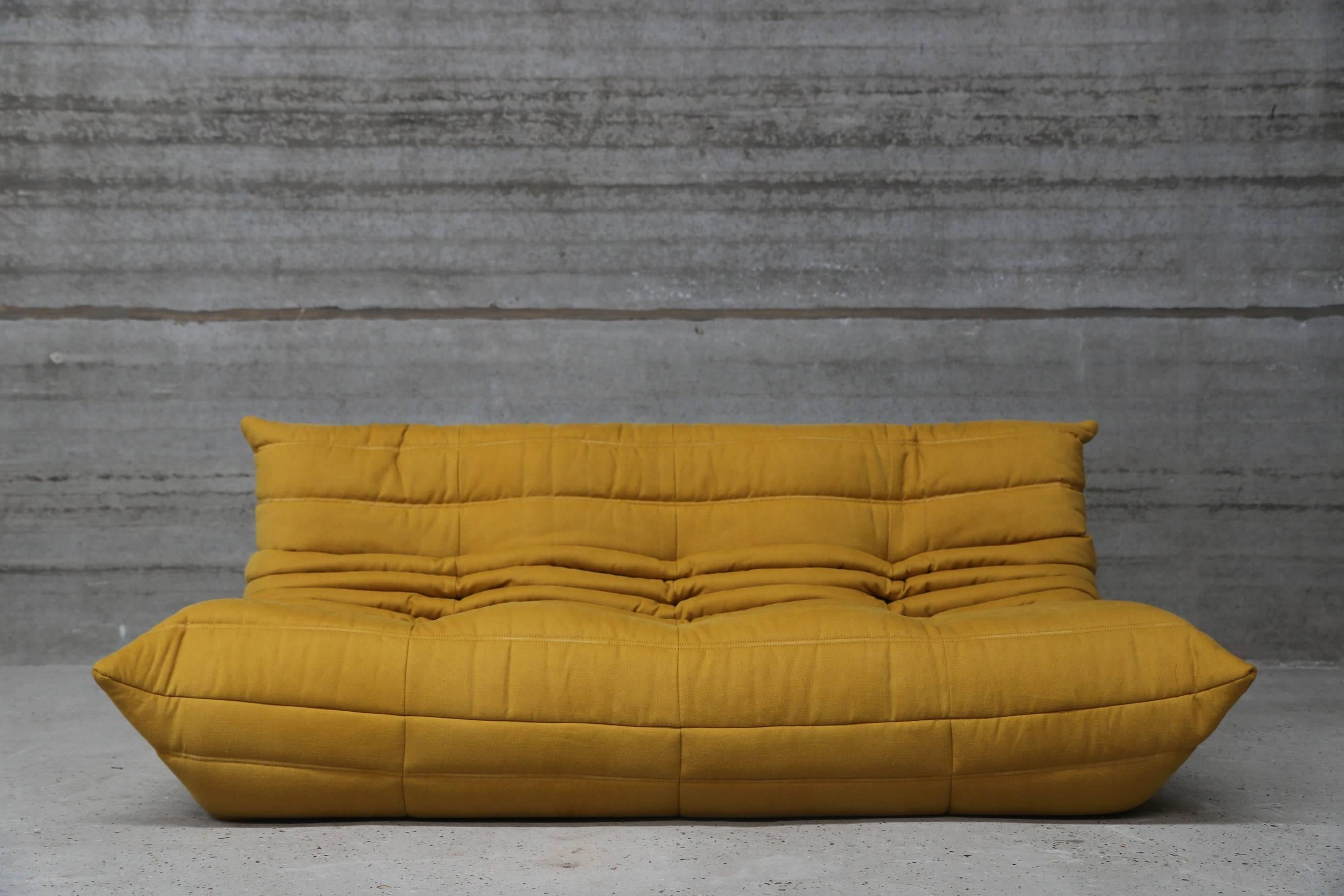 Mid-Century Modern Vintage Togo Three-Seat by Michel Ducaroy for Ligne Roset Re-Upholstered