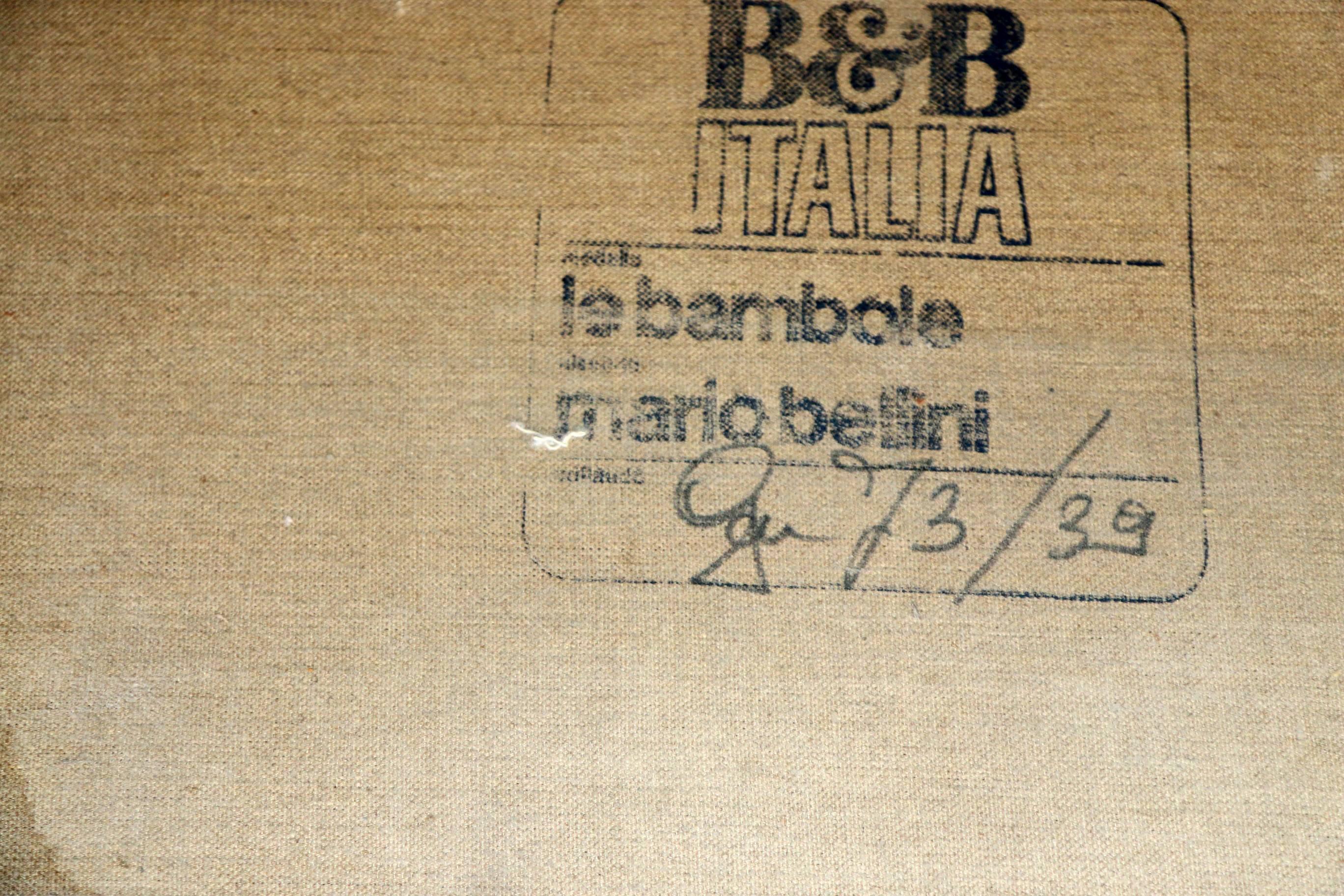 Vintage Mario Bellini Bambole One-Seat for B&B Italia Cognac Full Grain Leather In Excellent Condition In Ostend, BE