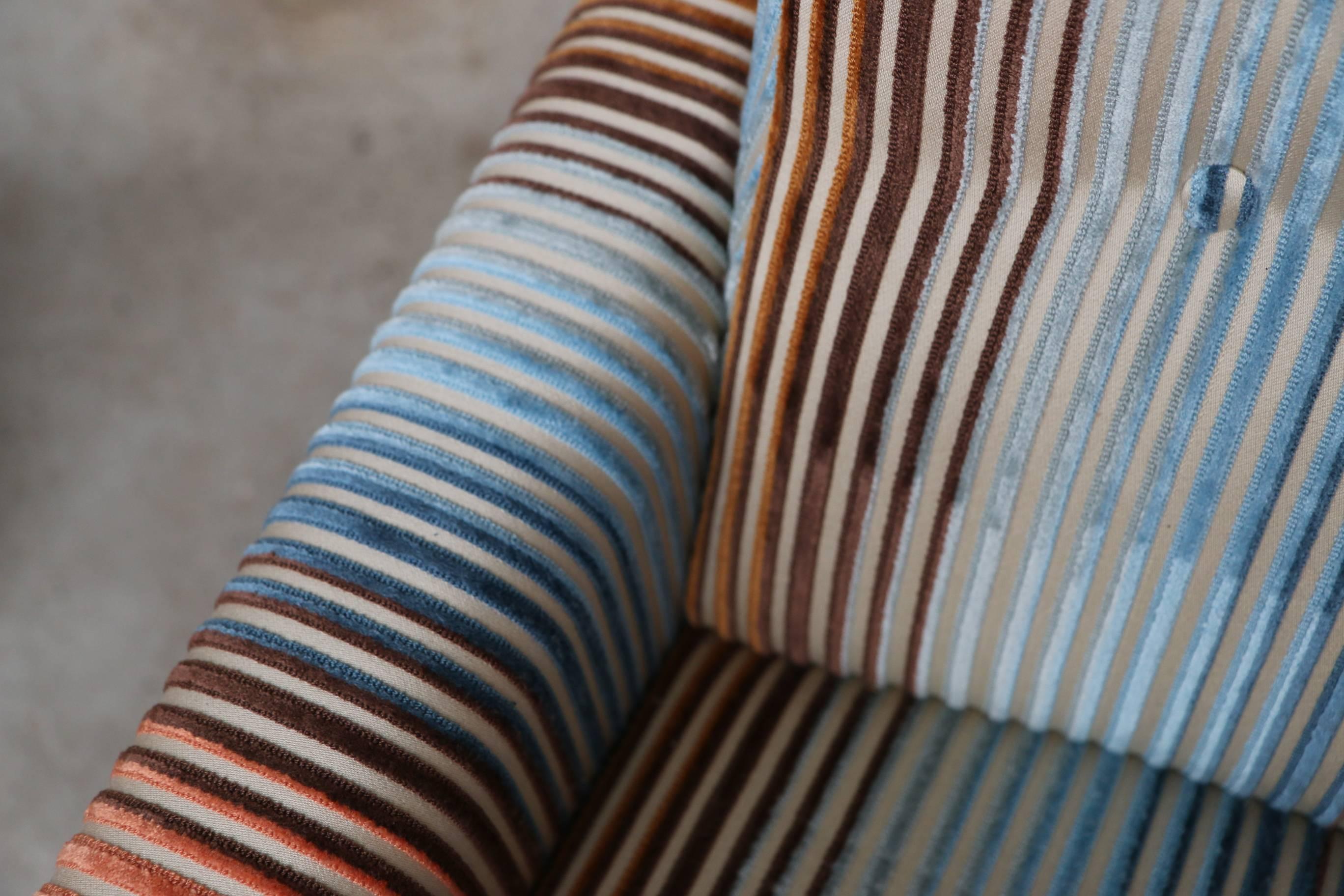 1950s Lounge Armchairs Re-Upholstered in Multicolored Missoni Fabric 1