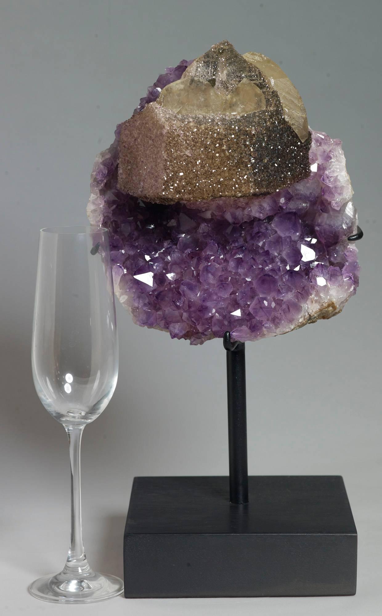 amethyst with calcite