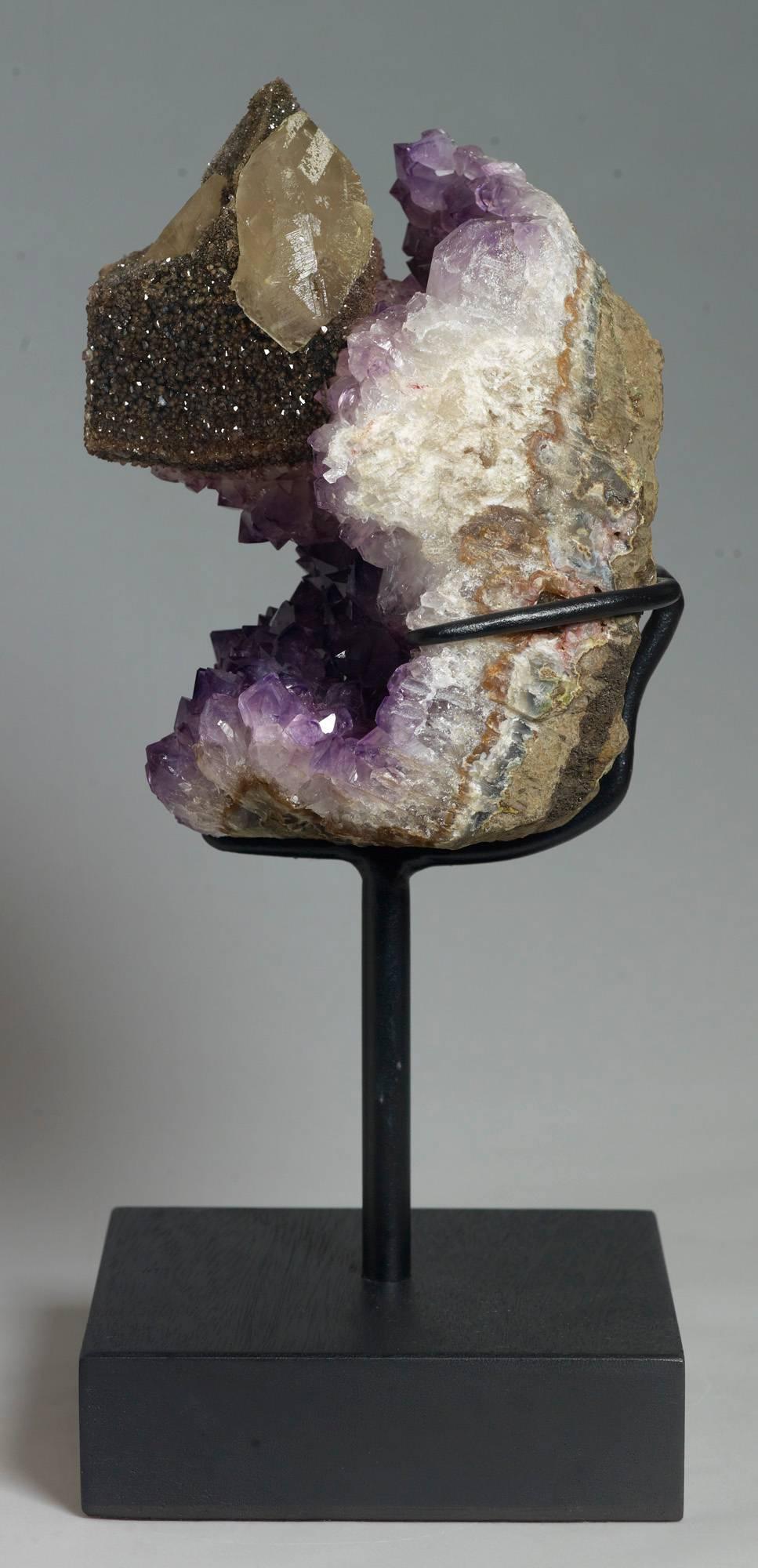 Calcite and Amethyst Crystals For Sale 1