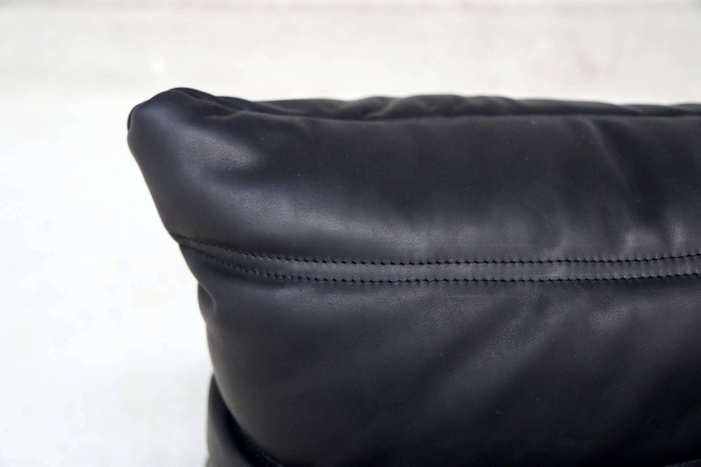 Late 20th Century Extra Large Set Togo Ligne Roset Re-Upholstered in Black Full Grain Leather