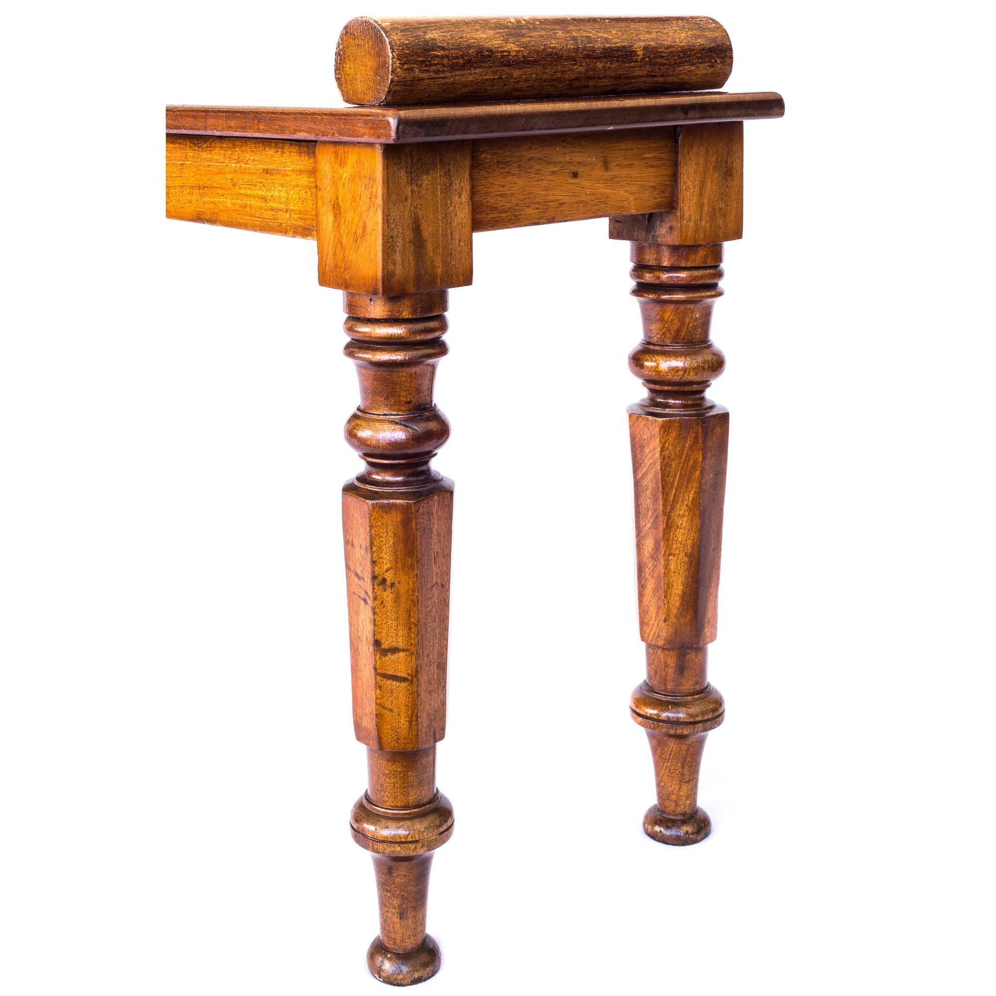 19th Century William IV Mahogany Hall Bench 1