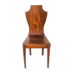 Antique 18th Century English Mahogany Hall Chair, c. 1790