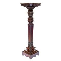 19th Century English Mahogany Pedestal Torchere