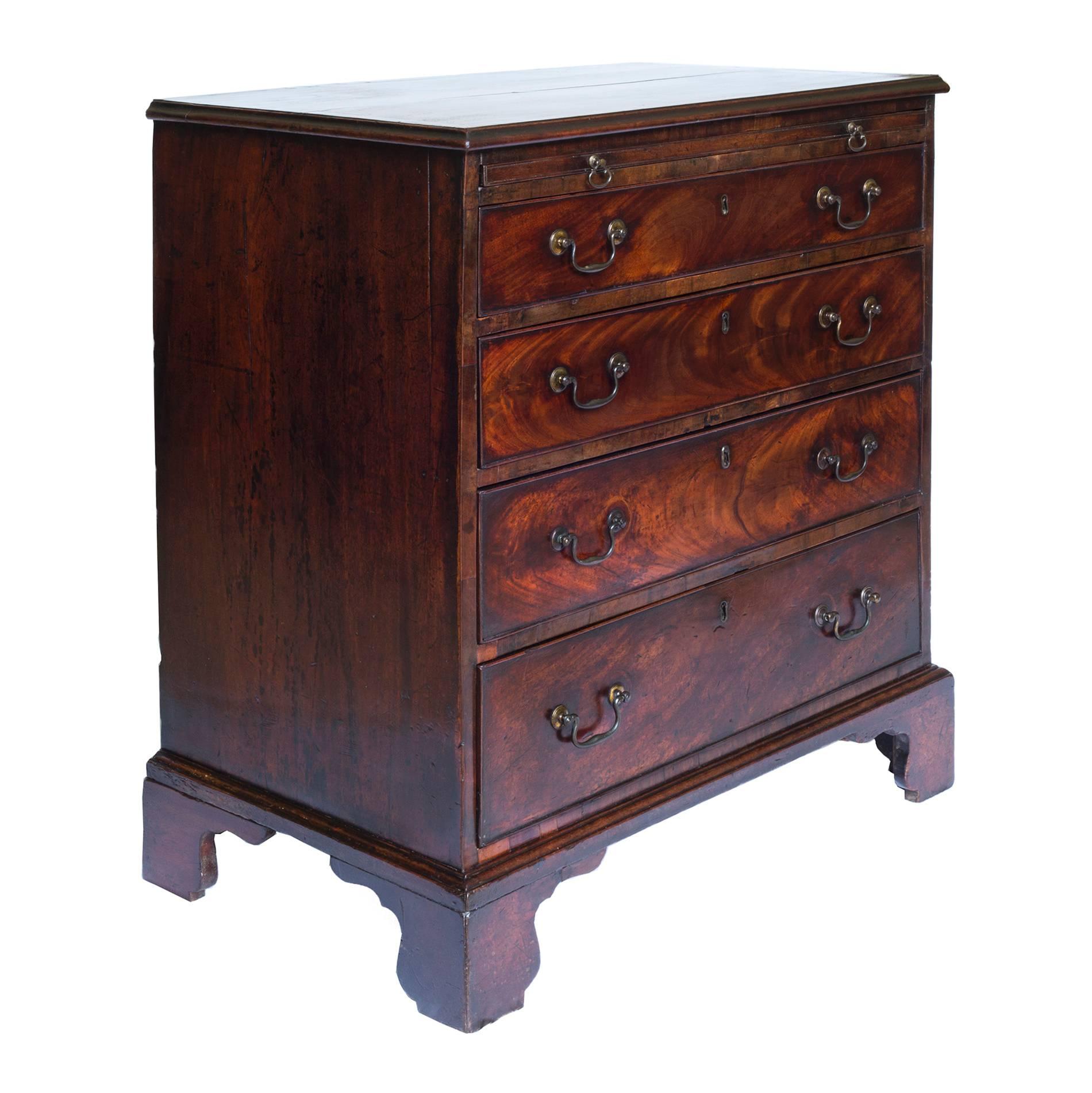 George III Small 18th Century English Mahogany Bachelor's Chest