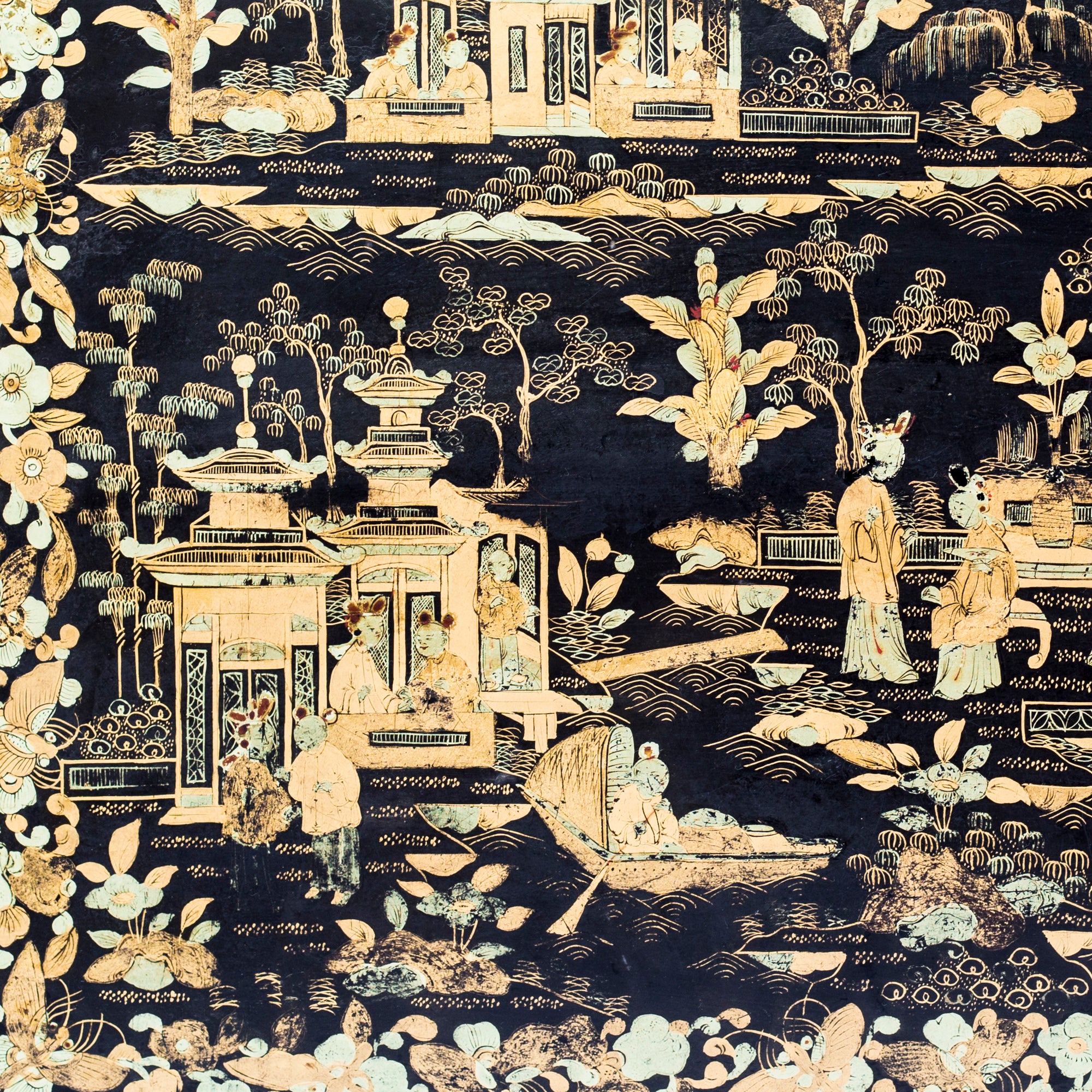 Fine Set Of Three Early 19Th Century Chinese Export Chinoiserie Nesting Fine Set Of Three Early 19Th Century Chinese Export Chinoiserie Nesting