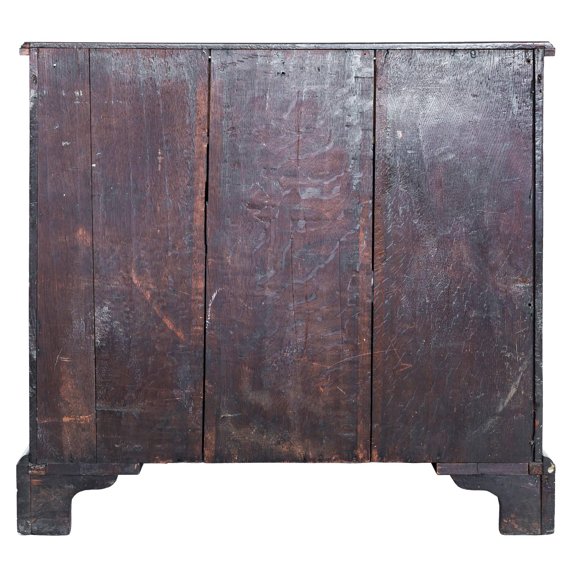 18th Century George II Solid Cuban Mahogany Small Kneehole Desk or Chest In Excellent Condition In Richmond, London