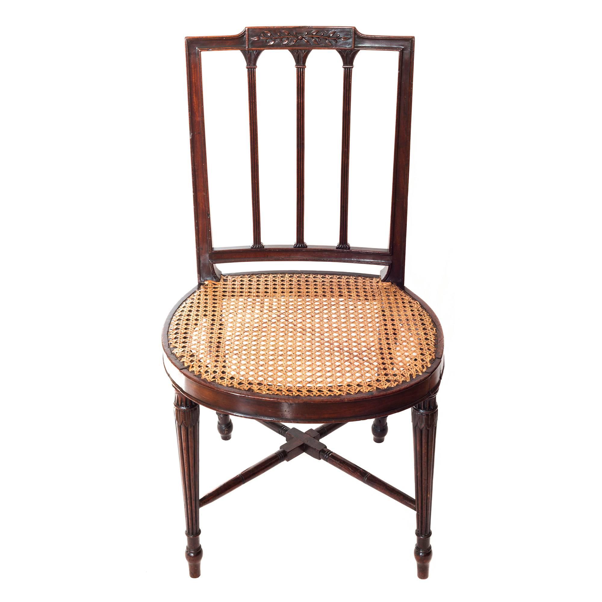 English Fine George III Period Neoclassical Mahogany Side Chair, Manner of Gillows