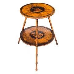 Late 19th Century Italian Olivewood Faux Bamboo Two Tier Drinks or Lamp Table 6