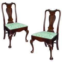 Fine Pair of English 18th Century Georgian Queen Anne Mahogany Chairs 2