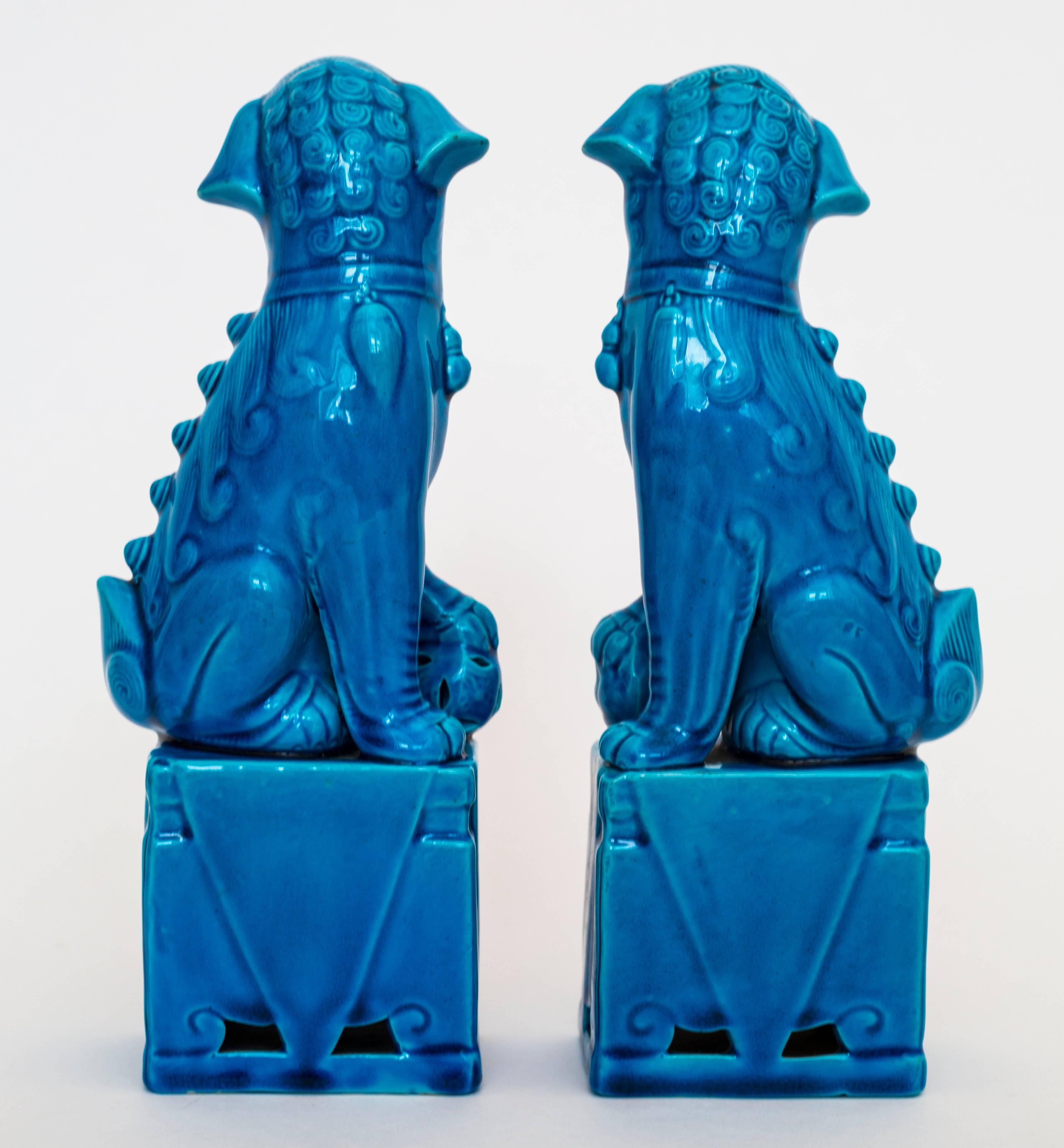 Lovely pair of vintage Chinese guardian or imperial lions or, as more commonly known in the West, foo dogs. In Chinese they are simply called 