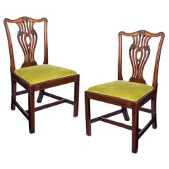 Superb Set of Six English George III Chippendale Mahogany Dining Chairs 6