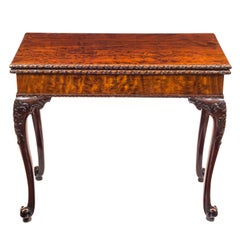 English 18th Century George III Chippendale Rococo Concertina Action Card Table 11