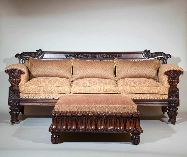 English 19th Century Regency Carved Sofa By John Taylor For At English 19th Century Regency Carved Sofa By John Taylor For 1