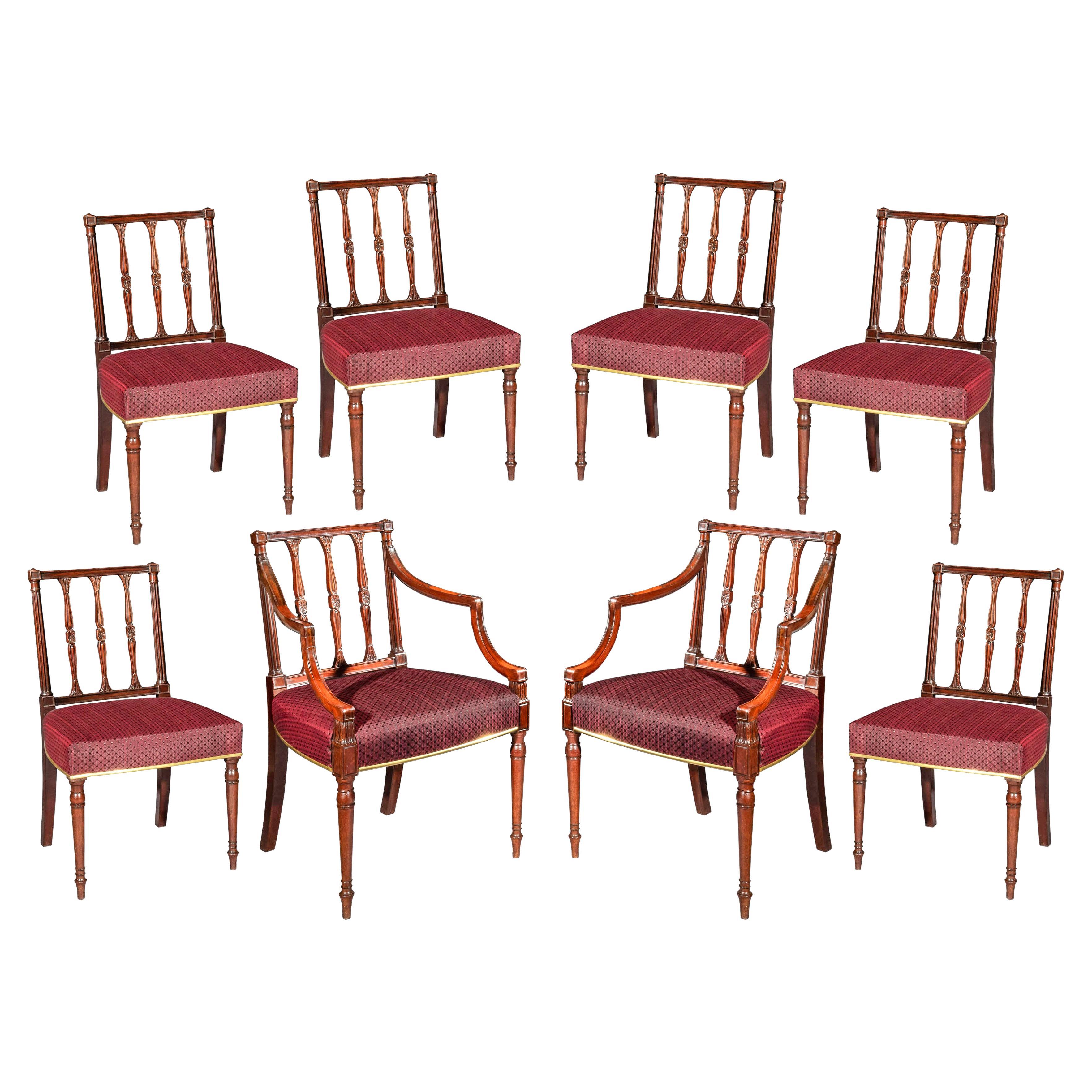 Set of Eight Antique Georgian Dining Chairs, circa 1780