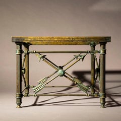 Bronze Low Cocktail Table with Glass Top