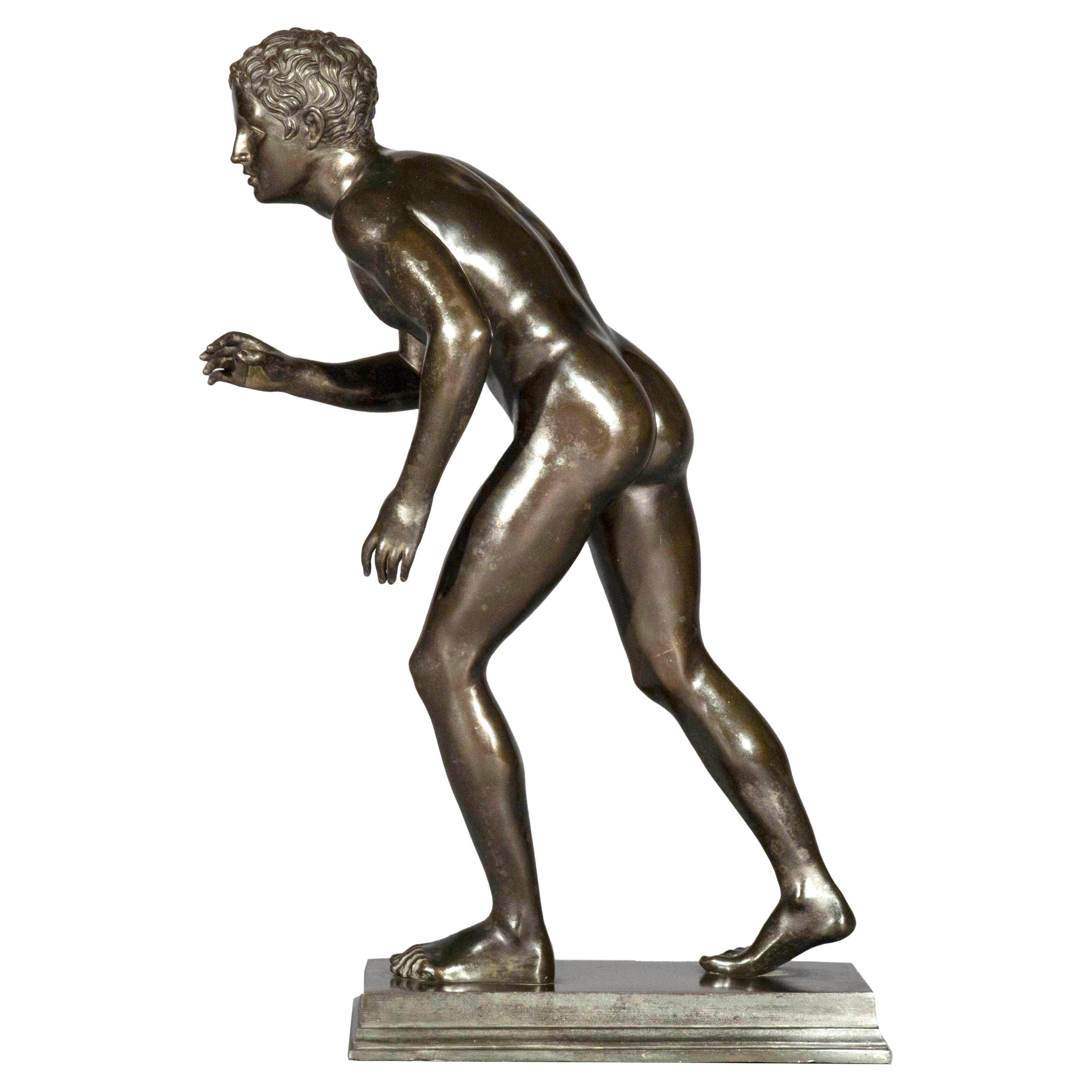 Antique Bronze Sculpture of an Athlete