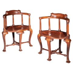 Pair of 18th Century Corner Armchairs