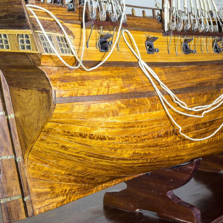A Fine Early 20th Century Large Antique Ship Model Of Hms - 