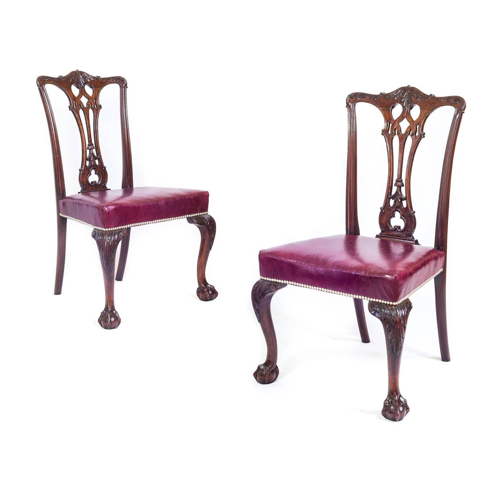 Four 19th Century English Gothic Mahogany Chairs 2