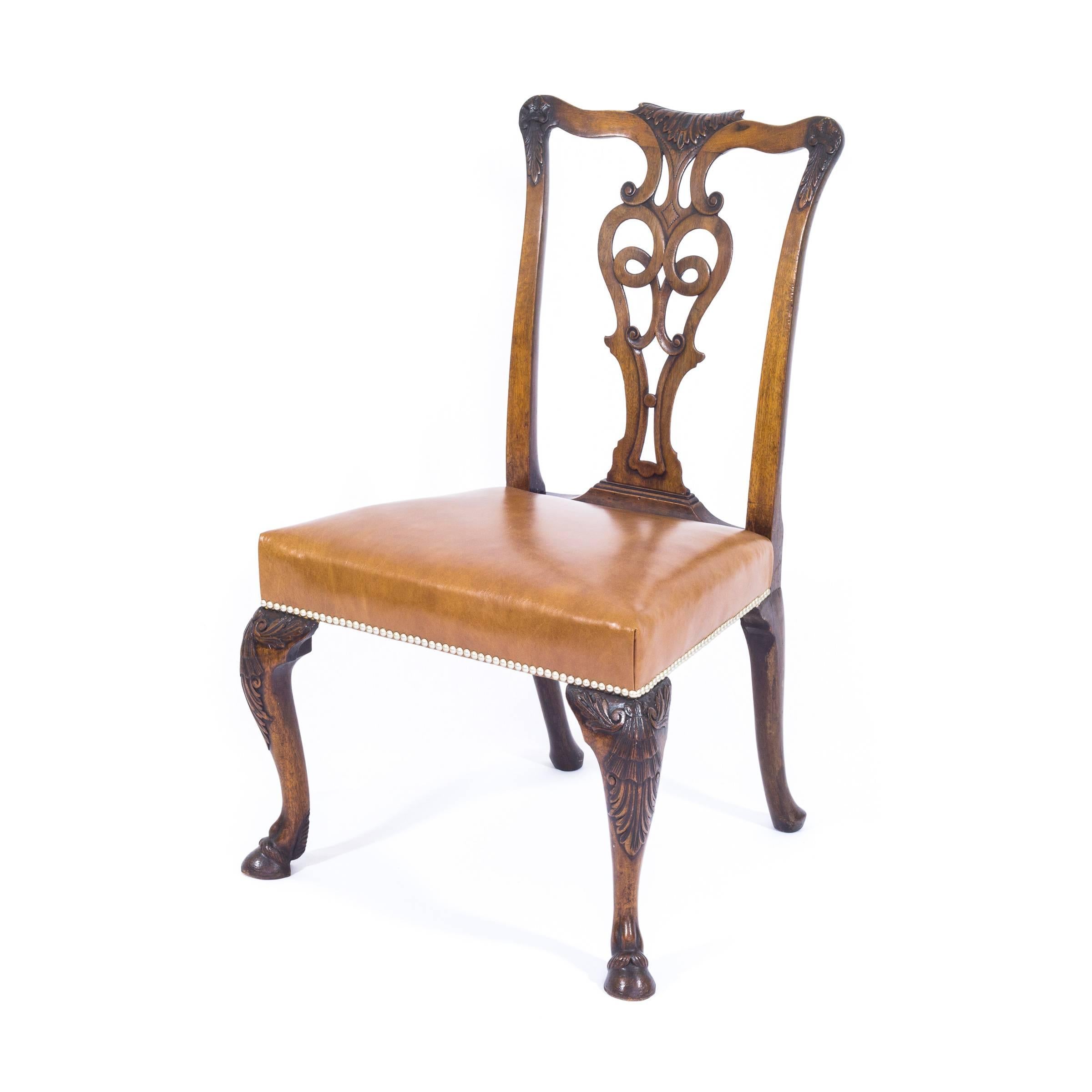 Chippendale Antique Set of Eight Irish George II Style Dining Chairs, Ex-Viceroy of India