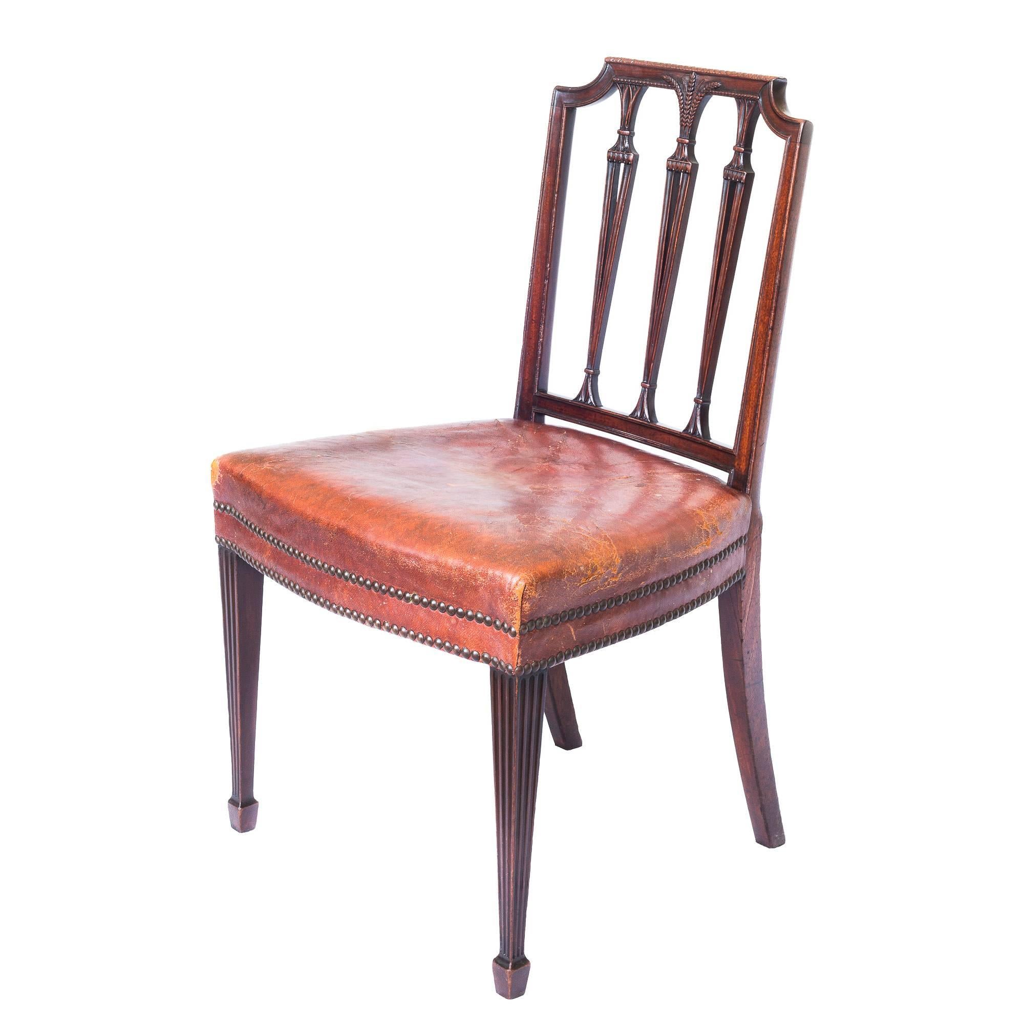 Carved Superb Set of Six 19th Century Neoclassical Style Chairs