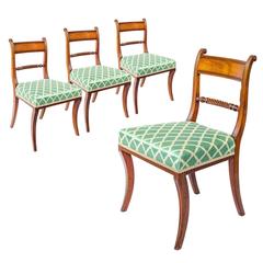 Fine Set of Four English Early 19th Century Mahogany Klismos Chairs