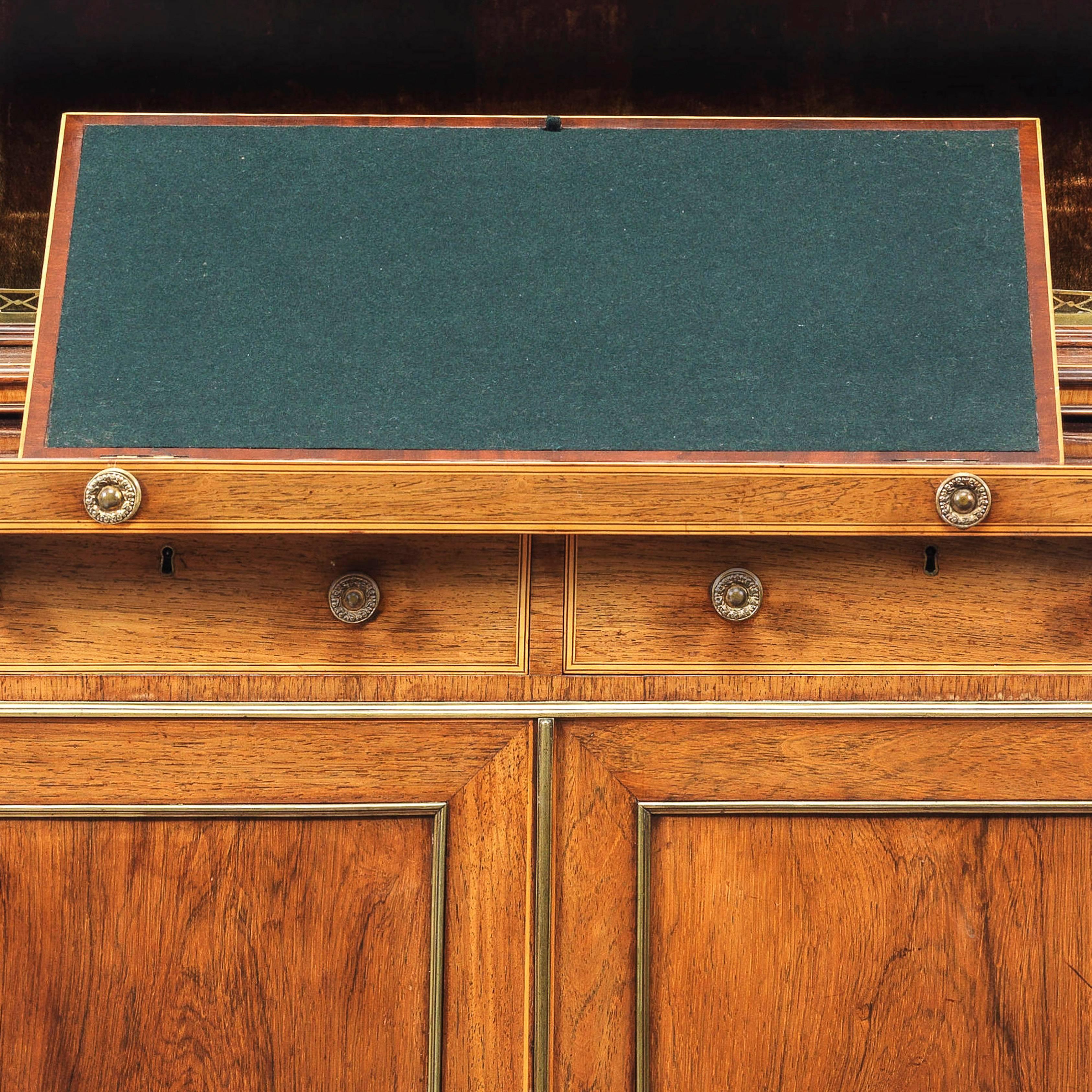 English 18th Century Georgian Regency Small Secretary Chiffonier Bookcase 2