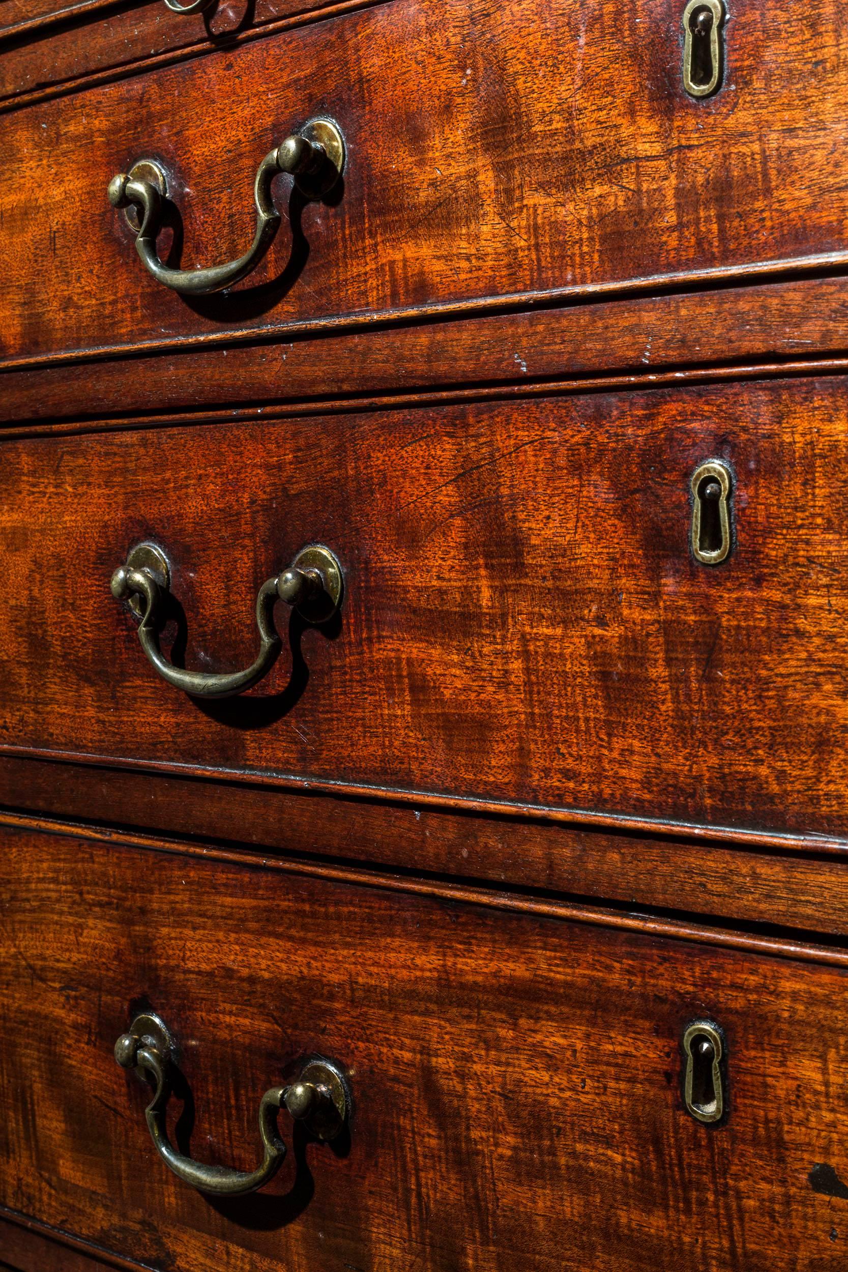 18th Century English Chippendale Mahogany Chest of Four Drawers 4