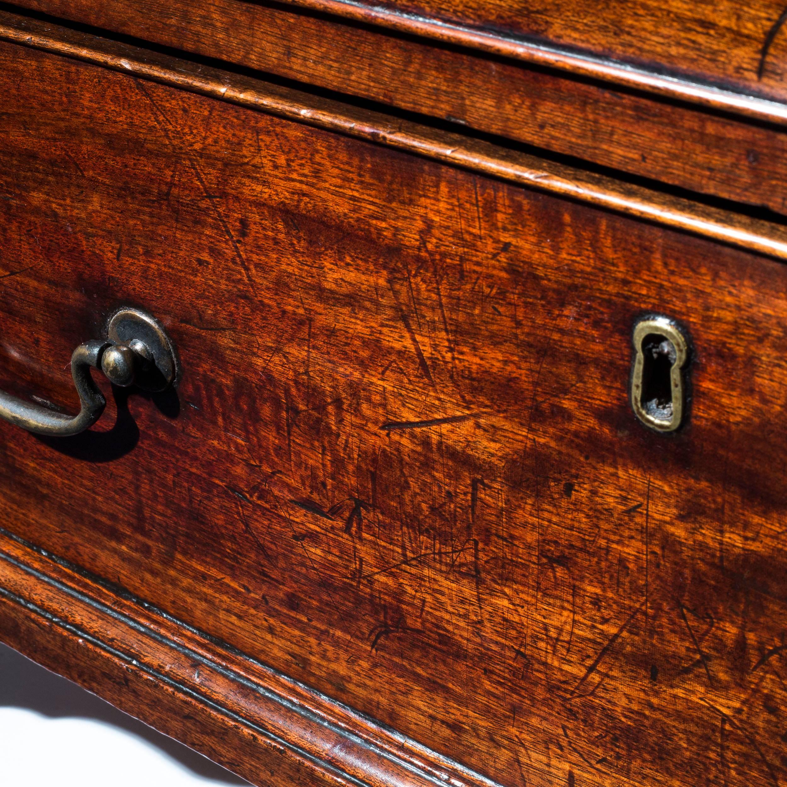 18th Century English Chippendale Mahogany Chest of Four Drawers 6