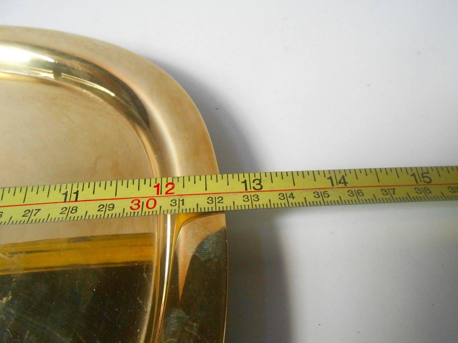 Rare 1960s Piet Hein Solid Brass Elliptical Egg Tray for Georg Jensen Denmark In Excellent Condition In Esbjerg, DK