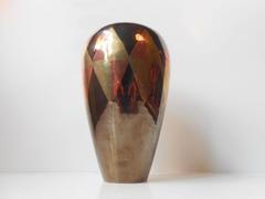 Dinanderie Bronze Vase W. Geometric Patterns Manner of Linossier, Lanel, Dunand