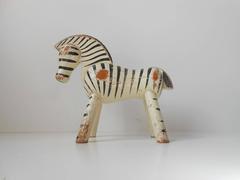 Kay Bojesen Original painted Beech Zebra Figure with Patina, 1940s danish modern