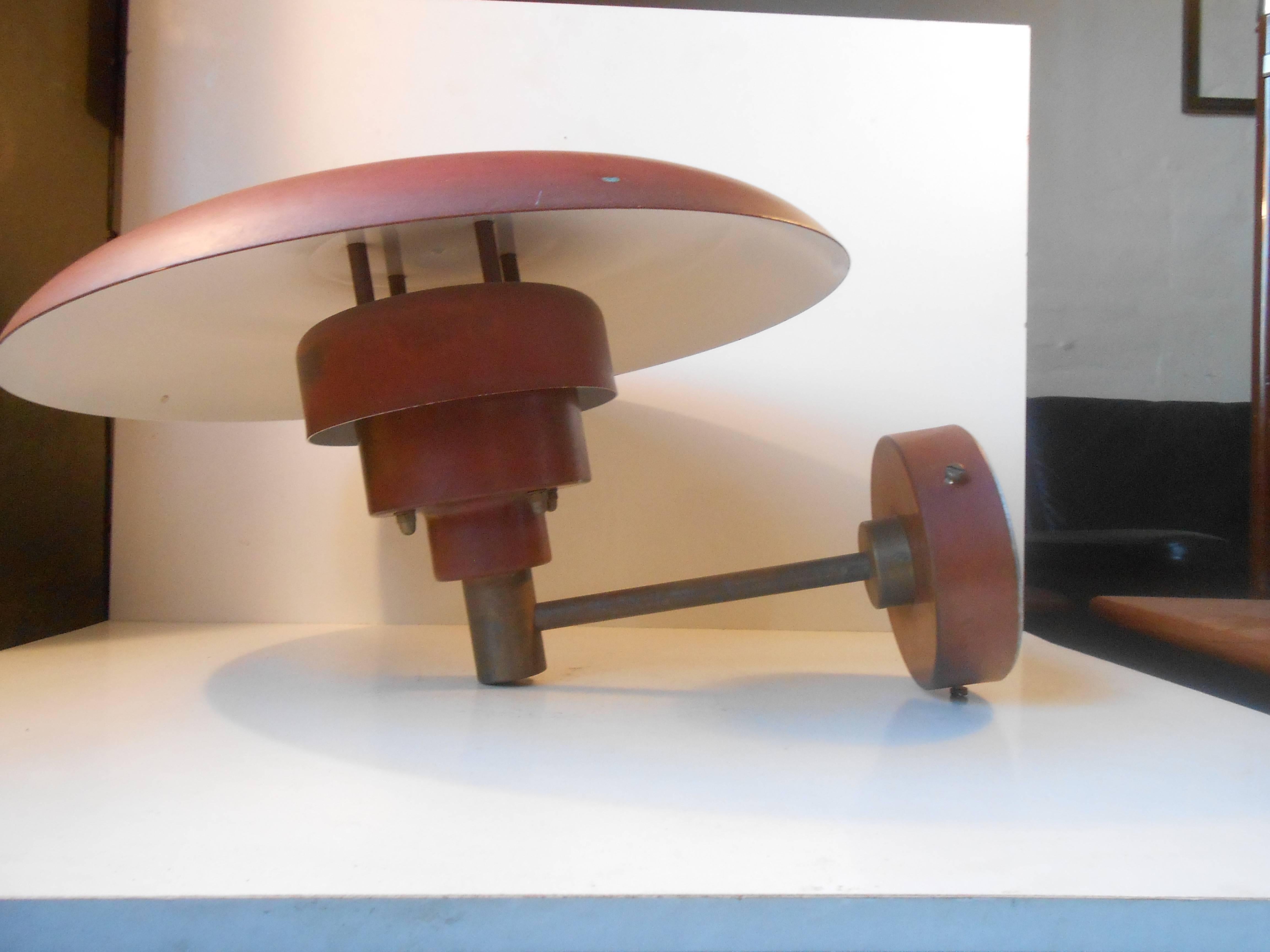Mid-20th Century Very Rare Lyfa Outdoor Wall Light in Red Verdigris Copper in the Manner of PH