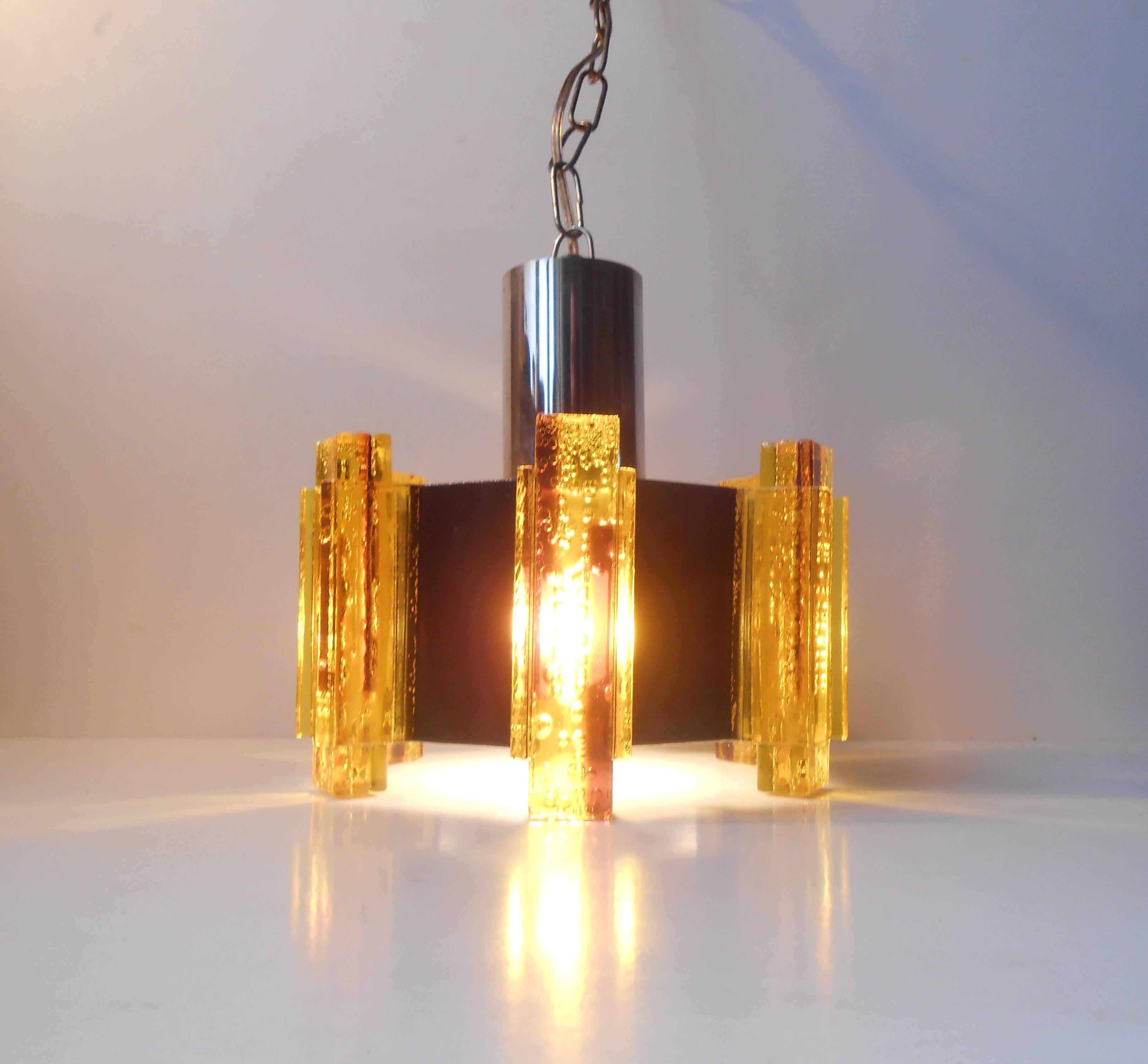Vintage Claus Bolby Pendant with Brass Details, Danish Modern - a Spacey Twist 1